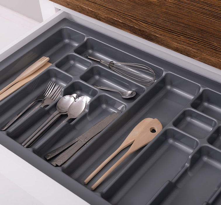 Küchenmodul aus Massivholz | mit 3 Schubladen -  Schrank und Besteckorganizer