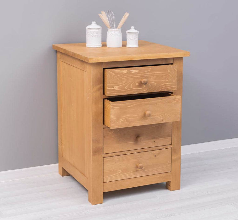 Küchenmodul aus Massivholz mit 4 Schubladen -