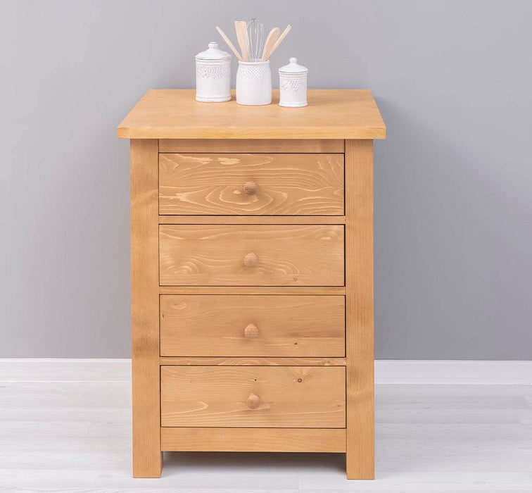 Küchenmodul aus Massivholz mit 4 Schubladen -