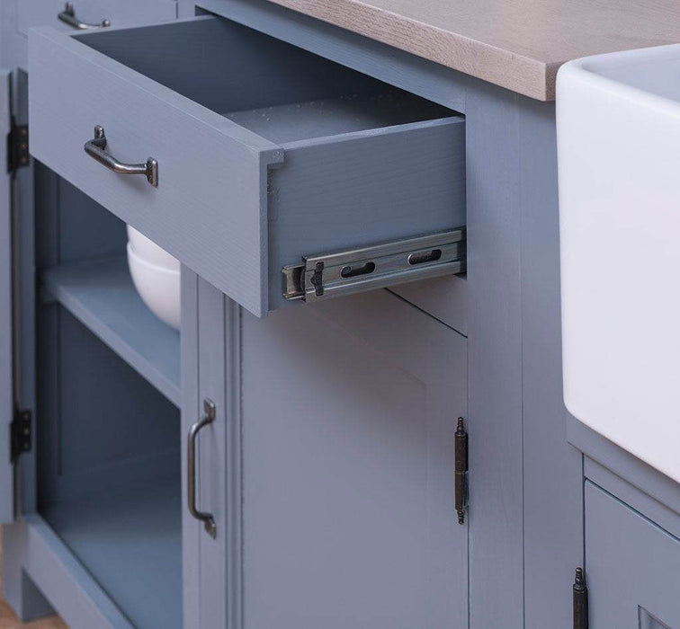 Küchenzeile aus Massivholz Blau Backofenschrank Hängeschrank Spülbecken Vorratsschrank B | Massivholzküche -