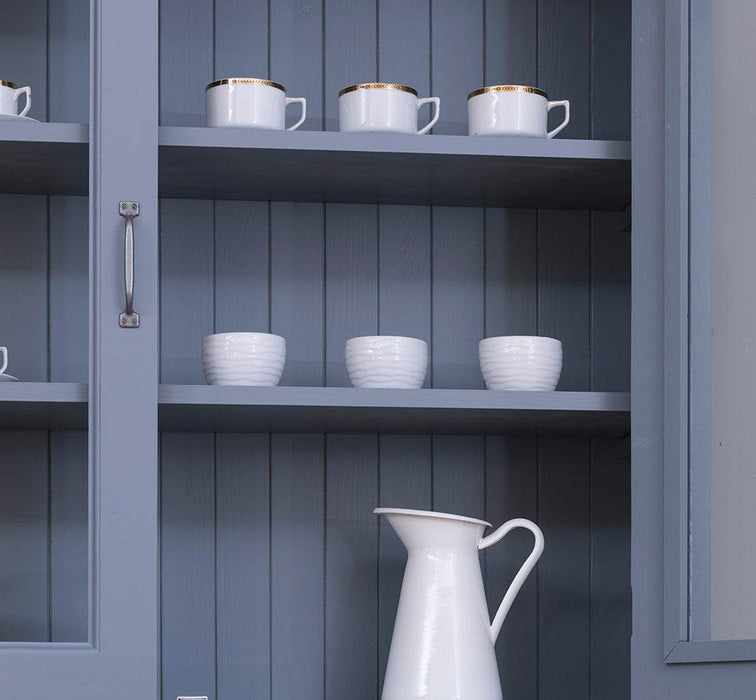 Küchenzeile aus Massivholz Blau Backofenschrank Hängeschrank Spülbecken Vorratsschrank B | Massivholzküche -