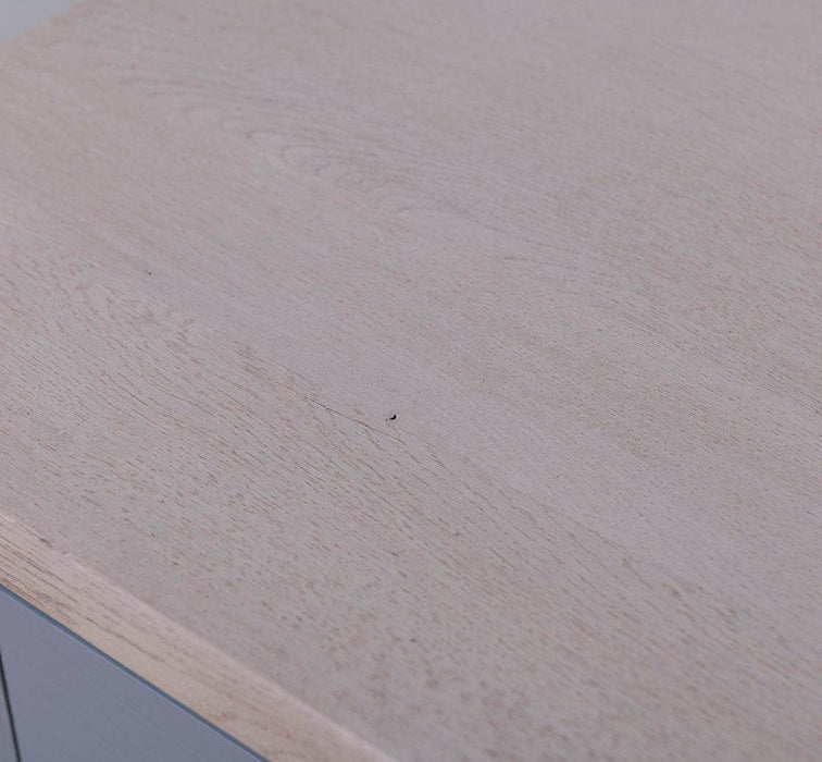 Küchenzeile aus Massivholz Blau Backofenschrank Hängeschrank Spülbecken Vorratsschrank B | Massivholzküche -