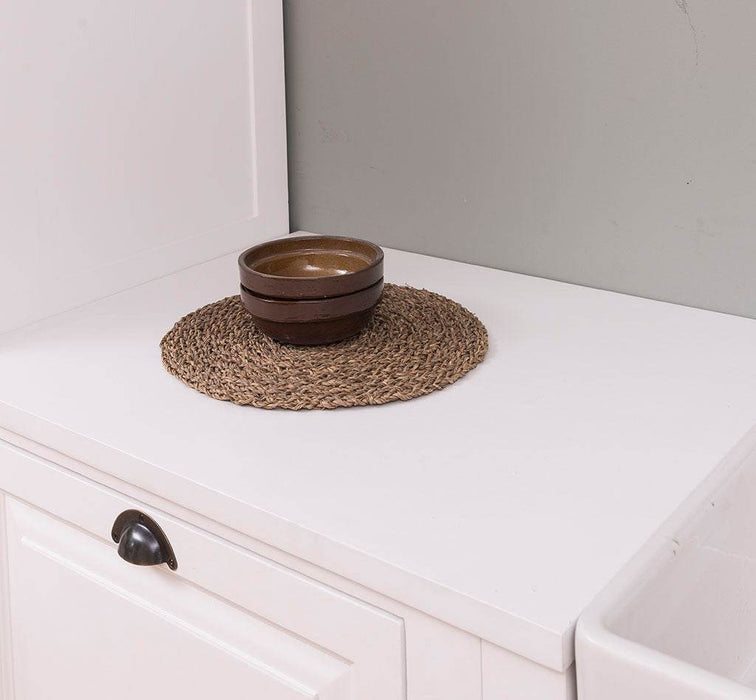 Küchenzeile aus Massivholz Weiß mit Backofenumbauschrank | Hochschrank für Backofen | Spülbecken | Ausziehschrank | Spülmaschinenschrank | Massivholzküche -