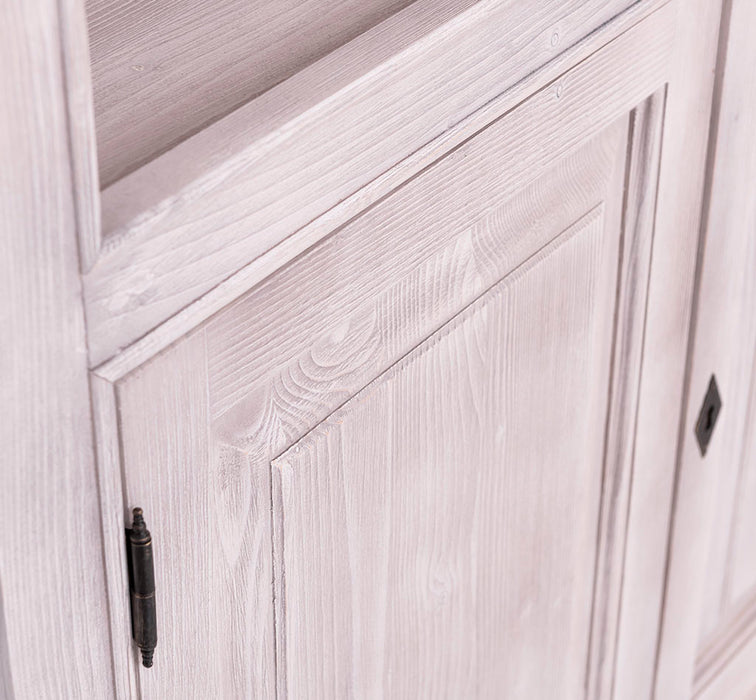 Landhaus Bücherregal aus Massivholz mit Schranktüren  in verschiedenen Farben