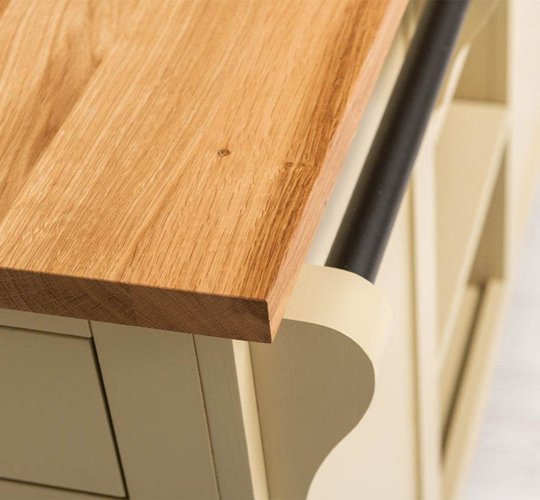 Landhaus Küchenblock aus Massivholz | Kücheninsel mit Türen & Schubladen -