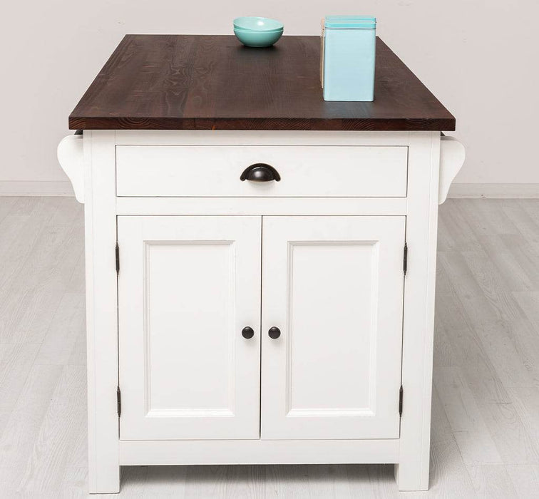 Landhaus Küchenblock aus Massivholz | Kücheninsel mit Türen & Schubladen -