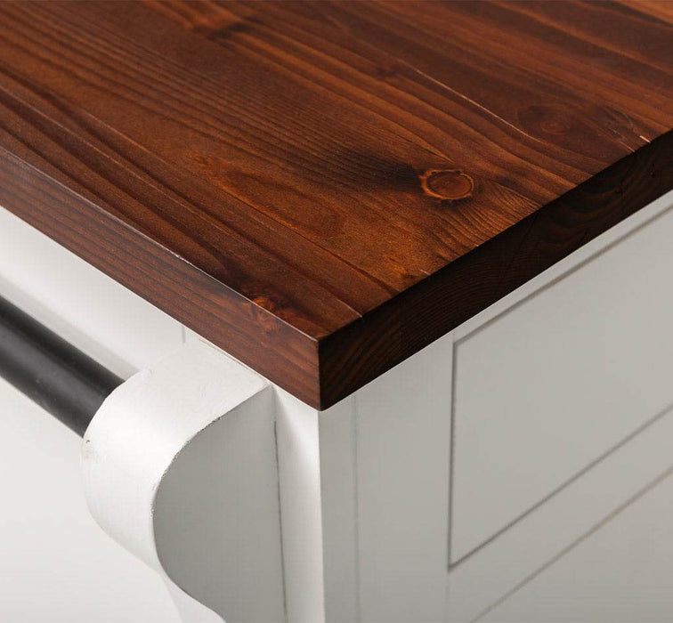 Landhaus Küchenblock aus Massivholz | Kücheninsel mit Türen & Schubladen -