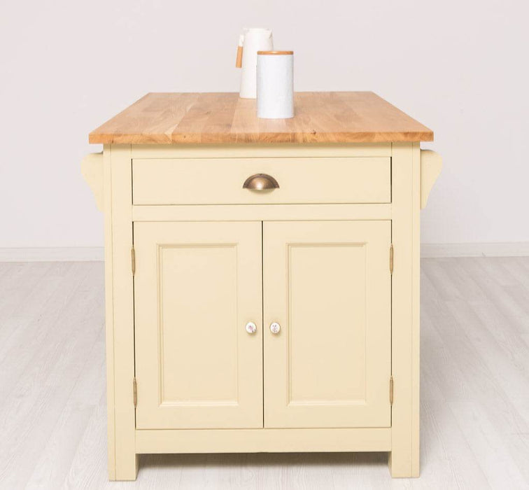 Landhaus Küchenblock aus Massivholz | Kücheninsel mit Türen & Schubladen -