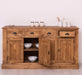 Landhaus-Sideboard-aus-Massivholz--_-Kommode-mit-4-Schubladen-und-4-Tueren-front-gewachst-offen