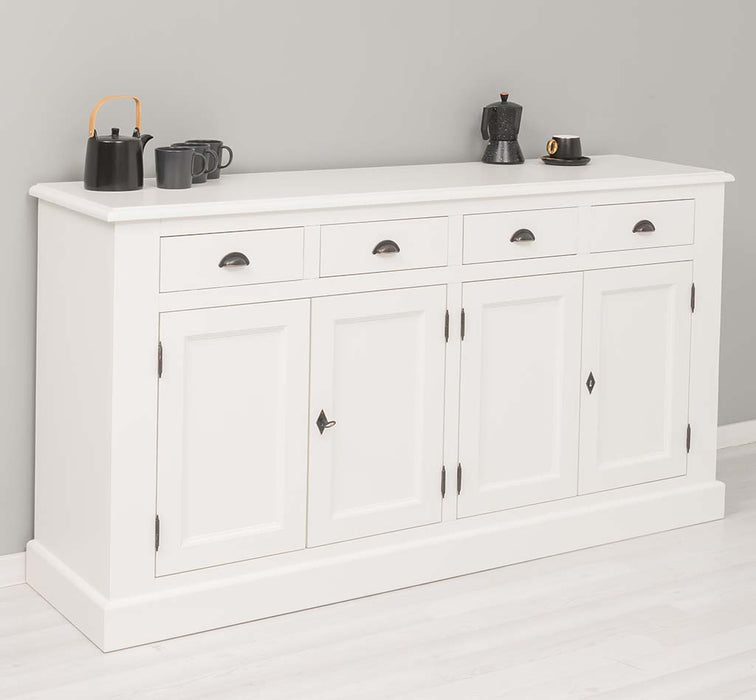 Landhaus-Sideboard-aus-Massivholz--_-Kommode-mit-4-Schubladen-und-4-Tueren-links-weiß