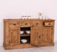 Landhaus-Sideboard-aus-Massivholz--_-Kommode-mit-4-Schubladen-und-4-Tueren-links-gewachst-offen