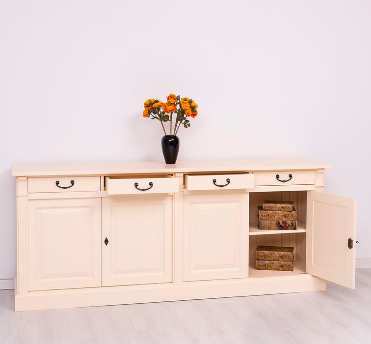 Landhaus Sideboard aus Massivholz  | Kommode mit 4 Schubladen und 4 Türen