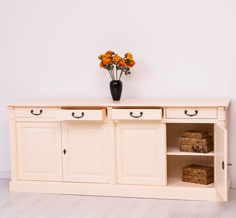 Landhaus Sideboard aus Massivholz  | Kommode mit 4 Schubladen und 4 Türen