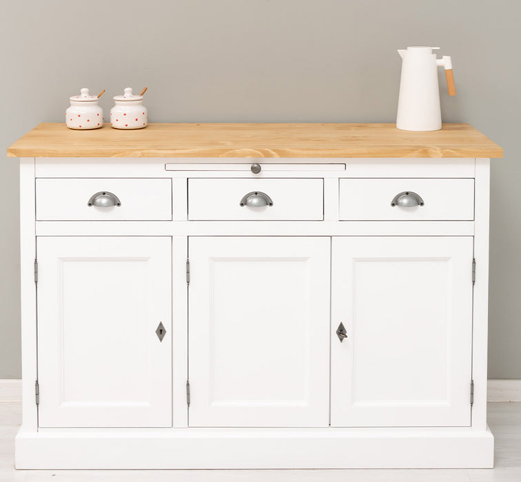 Landhaus Sideboard aus Massivholz im Landhausstil mit 3 Schubladen und Türen