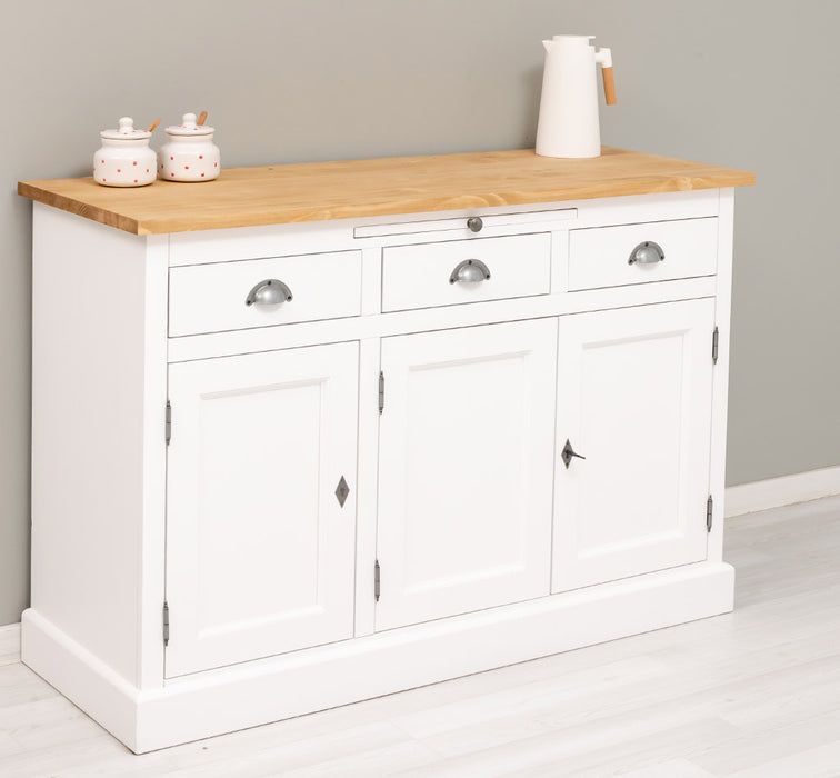 Landhaus Sideboard aus Massivholz im Landhausstil mit 3 Schubladen und Türen