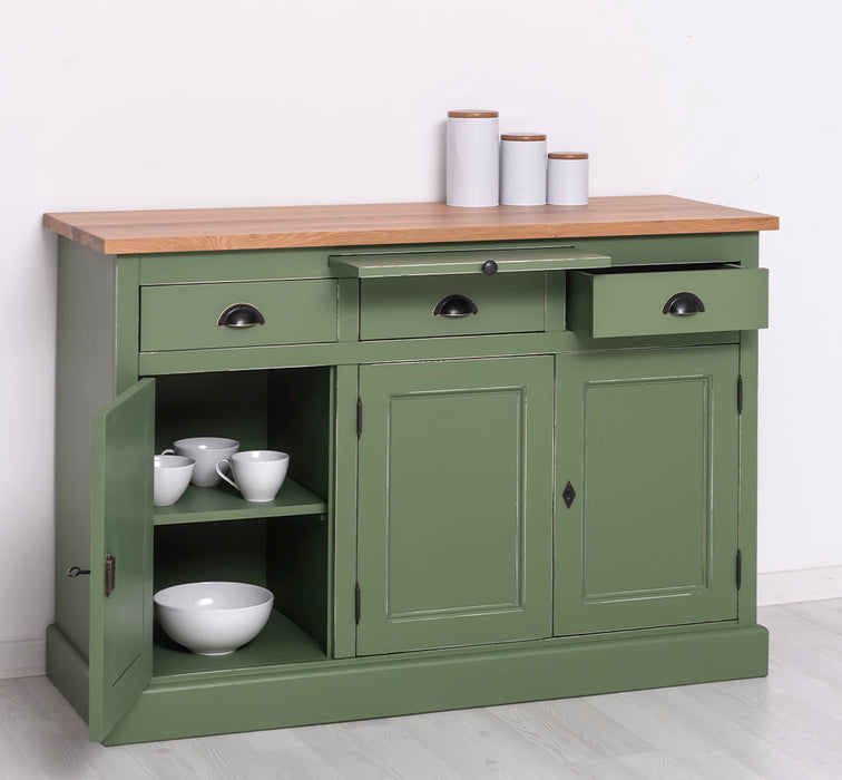 Landhaus Sideboard aus Massivholz im Landhausstil mit 3 Schubladen und Türen