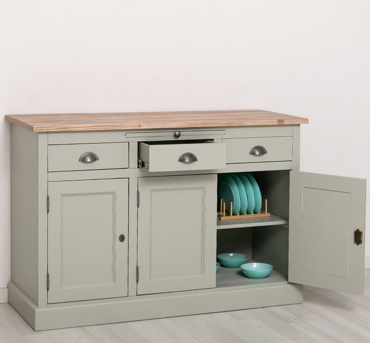 Landhaus Sideboard aus Massivholz im Landhausstil mit 3 Schubladen und Türen