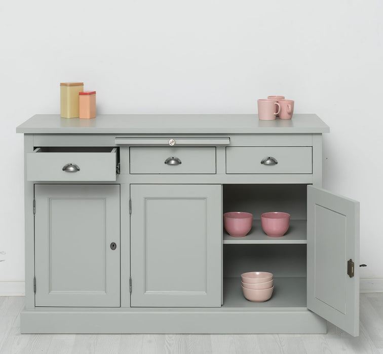 Landhaus Sideboard aus Massivholz im Landhausstil mit 3 Schubladen und Türen