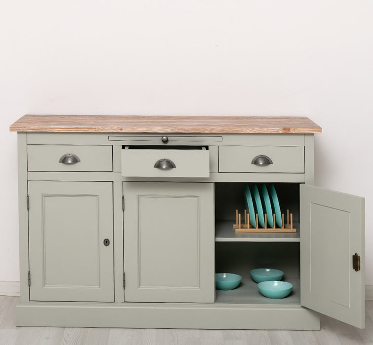 Landhaus Sideboard aus Massivholz im Landhausstil mit 3 Schubladen und Türen