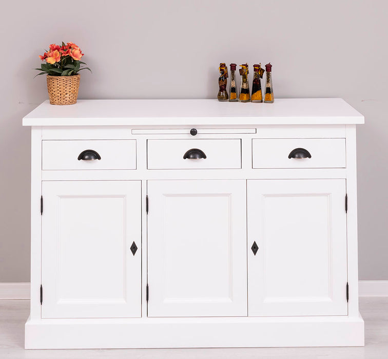 Landhaus Sideboard aus Massivholz im Landhausstil mit 3 Schubladen und Türen