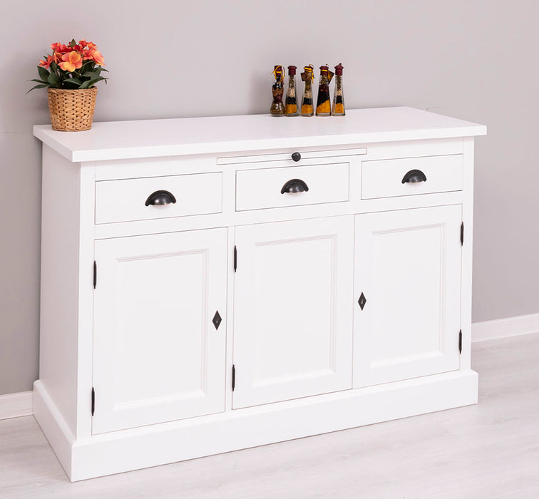 Landhaus Sideboard aus Massivholz im Landhausstil mit 3 Schubladen und Türen