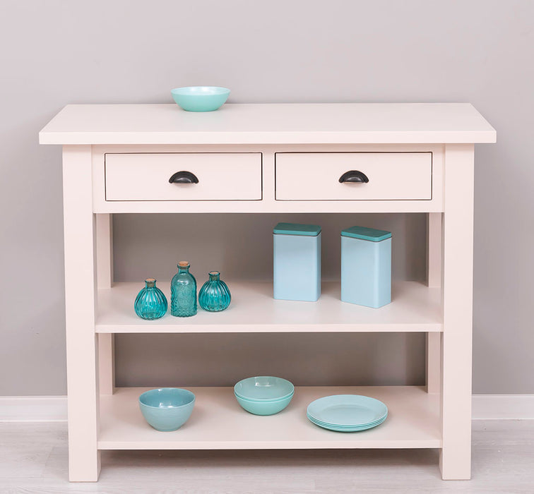 Landhaus Wandtisch aus Massivholz mit zwei Schubladen