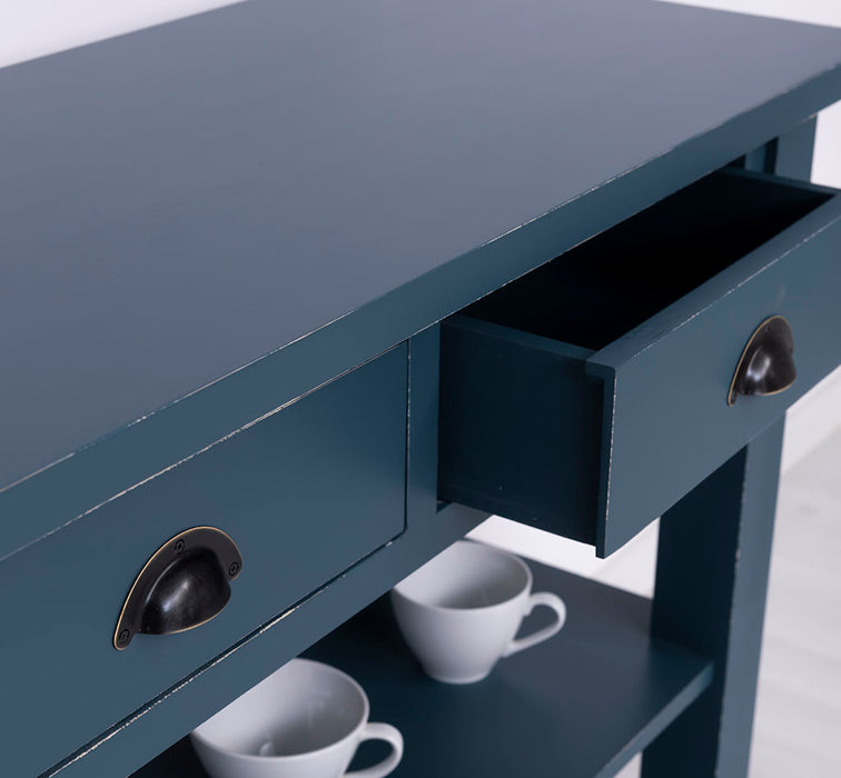 Landhaus Wandtisch aus Massivholz mit zwei Schubladen