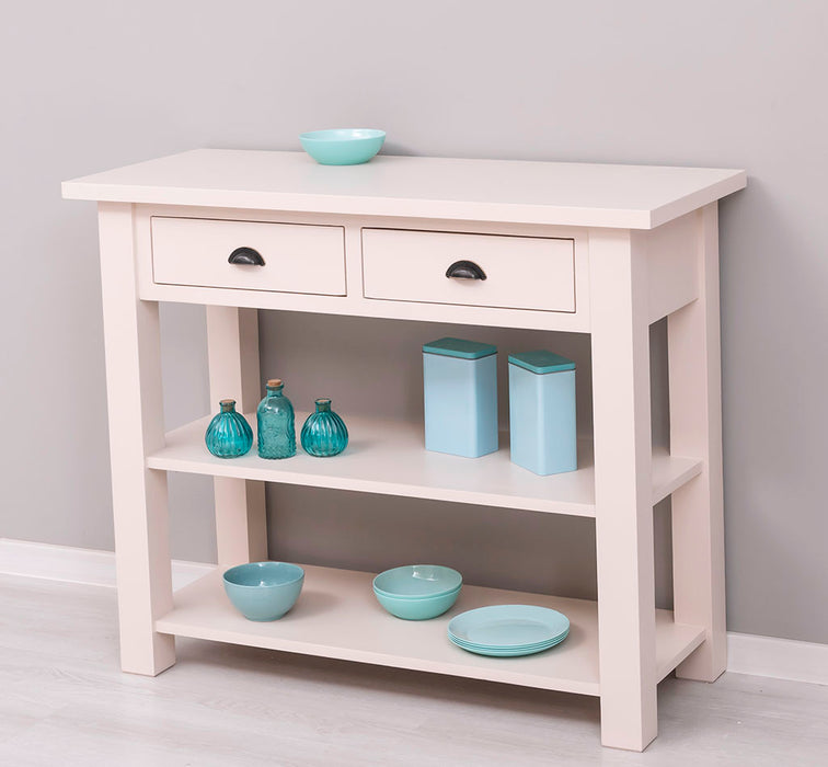 Landhaus Wandtisch aus Massivholz mit zwei Schubladen