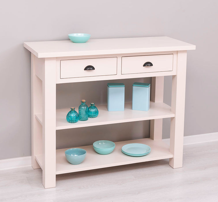 Landhaus Wandtisch aus Massivholz mit zwei Schubladen