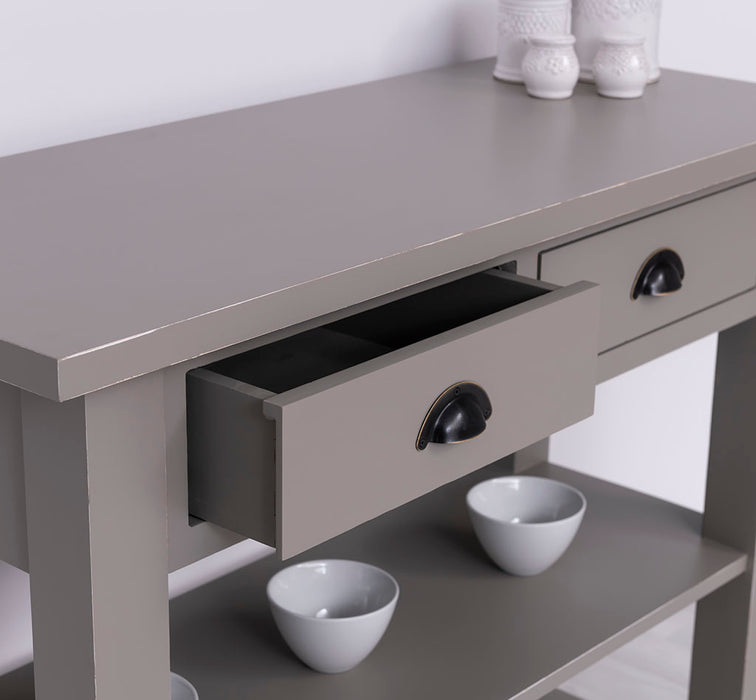 Landhaus Wandtisch aus Massivholz mit zwei Schubladen