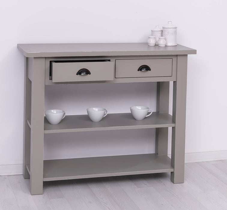 Landhaus Wandtisch aus Massivholz mit zwei Schubladen