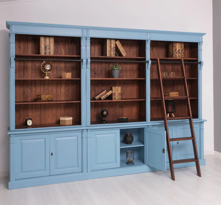 Landhaus Wohnwand aus Massivholz - Bibliotheksschrank
