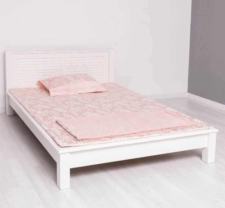 Landhausbett aus Massivholz mit Lamellen in verschiedenen Größen & Farben - Blau / 90x200