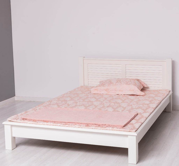 Landhausbett aus Massivholz mit Lamellen in verschiedenen Größen & Farben - Blau / 90x200