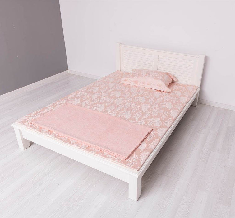 Landhausbett aus Massivholz mit Lamellen in verschiedenen Größen & Farben - Blau / 90x200