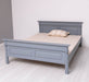 Landhausbett aus Massivholz mit Ornamenten | Luxuriöses Bett mit Fräsungen - Gebürstet / 90 x 200