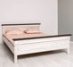 Landhausbett aus Massivholz mit Ornamenten | Luxuriöses Bett mit Fräsungen - Gebürstet / 90 x 200