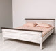 Landhausbett aus Massivholz mit Ornamenten | Luxuriöses Bett mit Fräsungen - Gebürstet / 90 x 200