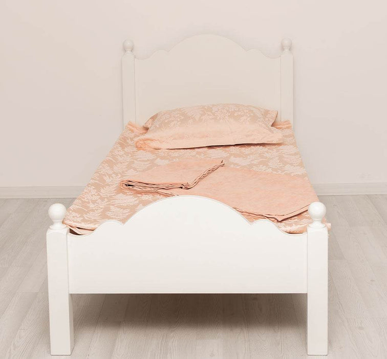 Landhausbett mit geschwungenem Kopf- und Fußteil | Stabiles Kinderbett - Weiß / 90 x 200