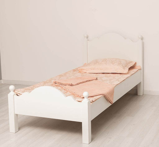 Landhausbett mit geschwungenem Kopf- und Fußteil | Stabiles Kinderbett - Weiß / 90 x 200