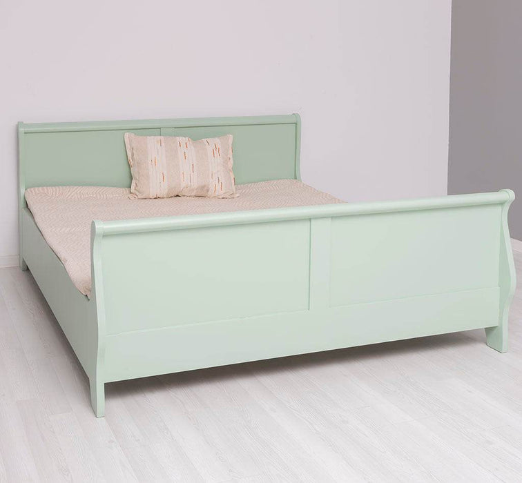 Landhausbett mit geschwungenem Kopf- und Fußteil mit Schubkästen - Mint / 90 x 200