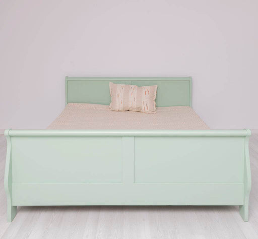 Landhausbett mit geschwungenem Kopf- und Fußteil mit Schubkästen - Mint / 90 x 200