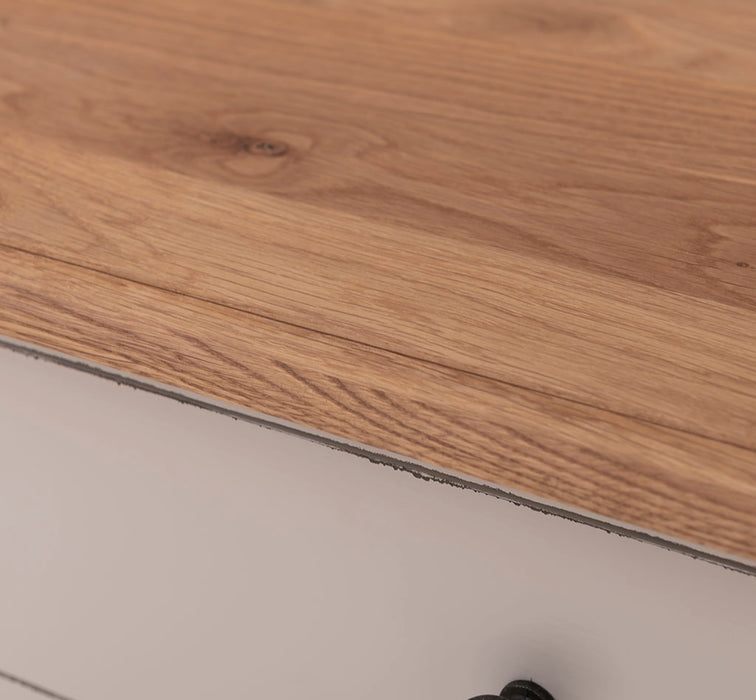 Landhauskommode | Schuhschrank aus Massivholz mit Kippfächern - Eichentop