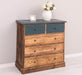Landhauskommode aus Massivholz - Sideboard mit 5 Schubladen - Gewachst | Gelb