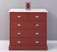 Landhauskommode aus Massivholz - Sideboard mit 5 Schubladen - Pinie gebürstet | Rot