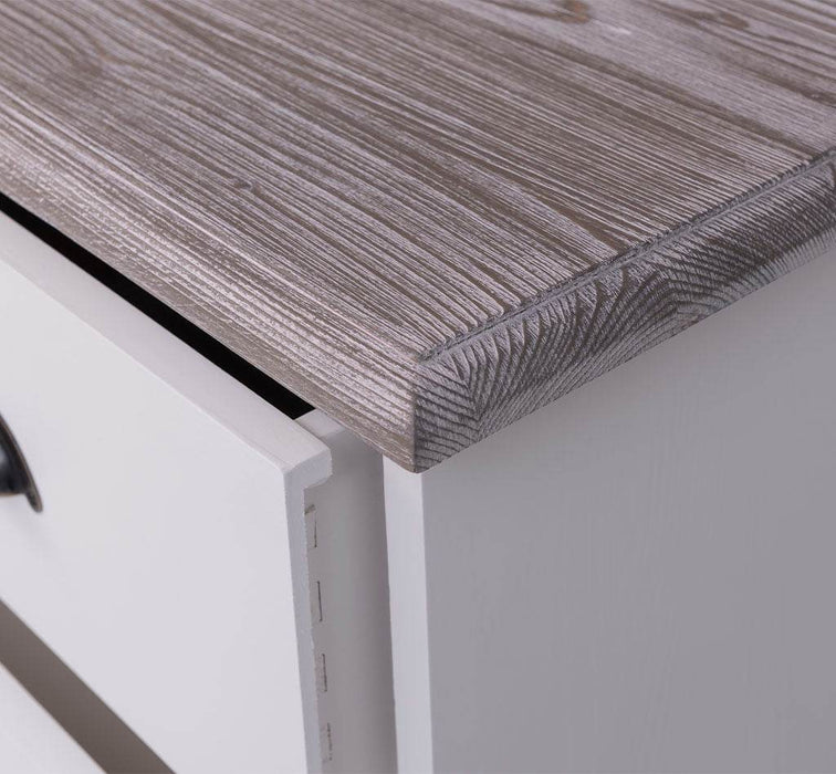 Landhauskommode aus Massivholz - Sideboard mit 5 Schubladen - Gewachst | Gelb