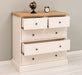 Landhauskommode aus Massivholz - Sideboard mit 5 Schubladen - Gewachst | Gelb