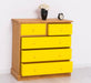Landhauskommode aus Massivholz - Sideboard mit 5 Schubladen - Gewachst | Gelb