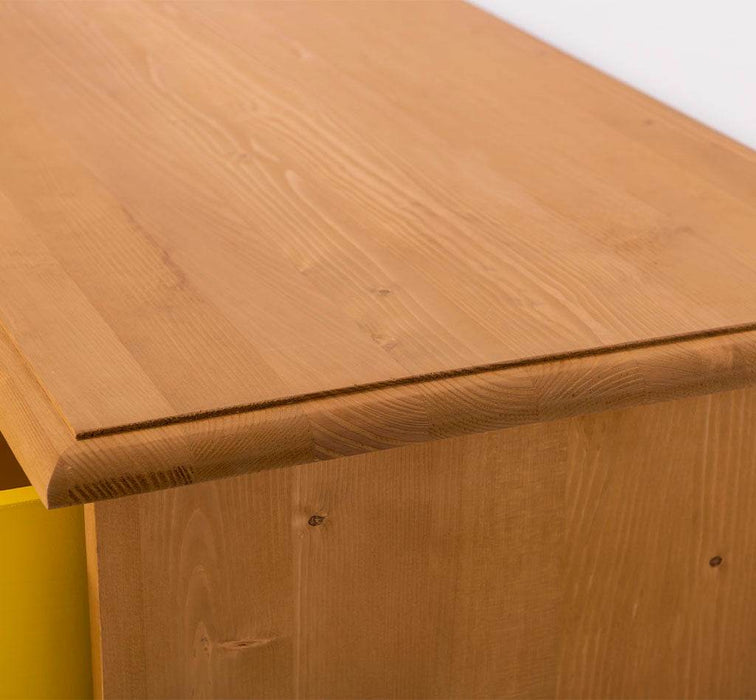 Landhauskommode aus Massivholz - Sideboard mit 5 Schubladen - Gewachst | Gelb