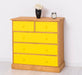 Landhauskommode aus Massivholz - Sideboard mit 5 Schubladen - Gewachst | Gelb